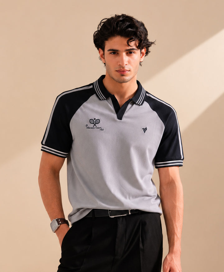Rise Blue Contrast Tennis POLO