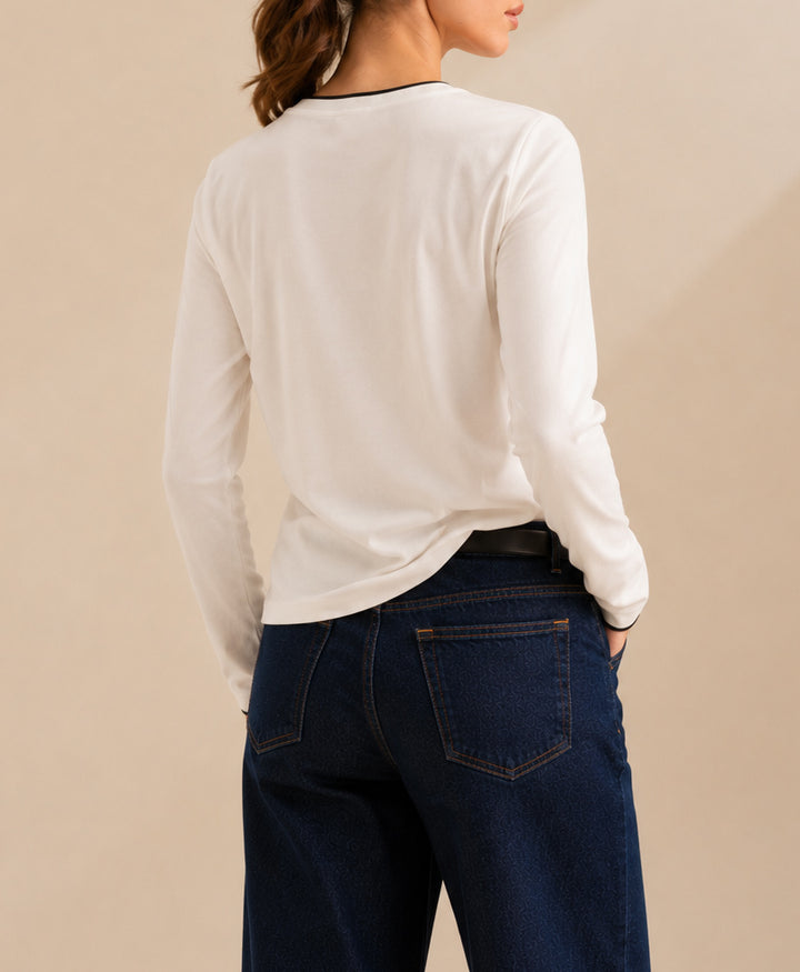 OFF White Contrast Crew (Women)