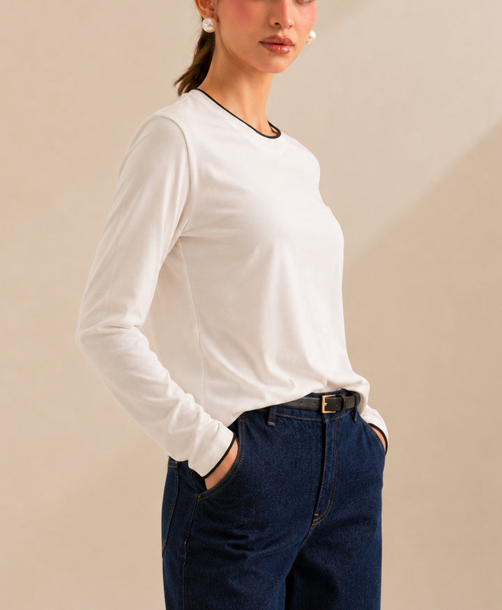 OFF White Contrast Crew (Women)