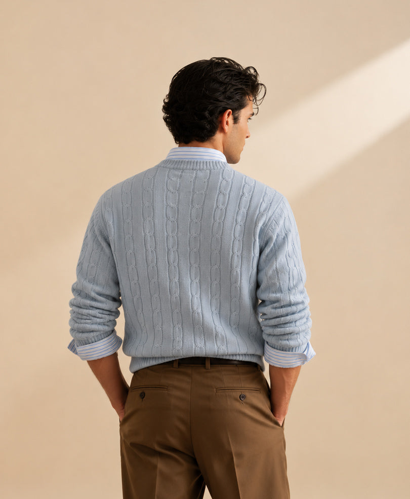 Sky Blue Cable knit Sweater