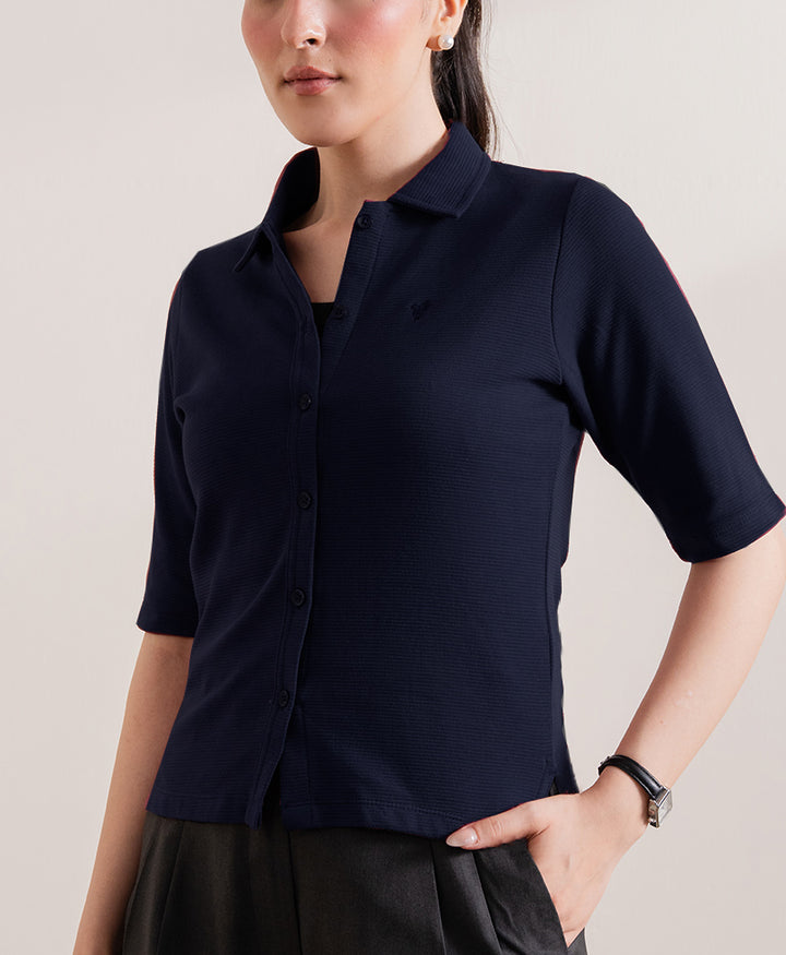 Navy Knitted Cardigan POLO (Women)