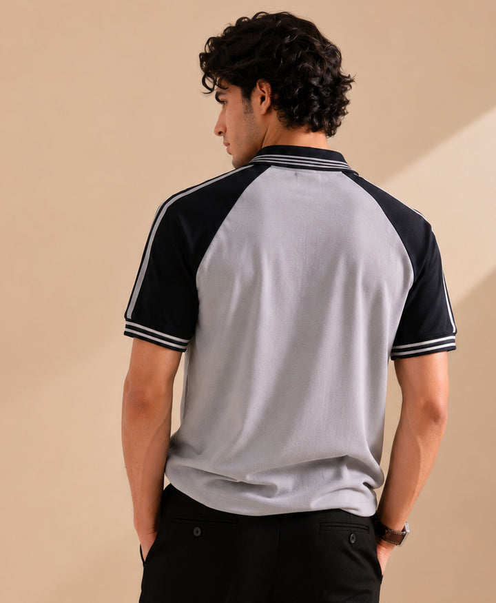 Rise Blue Contrast Tennis POLO