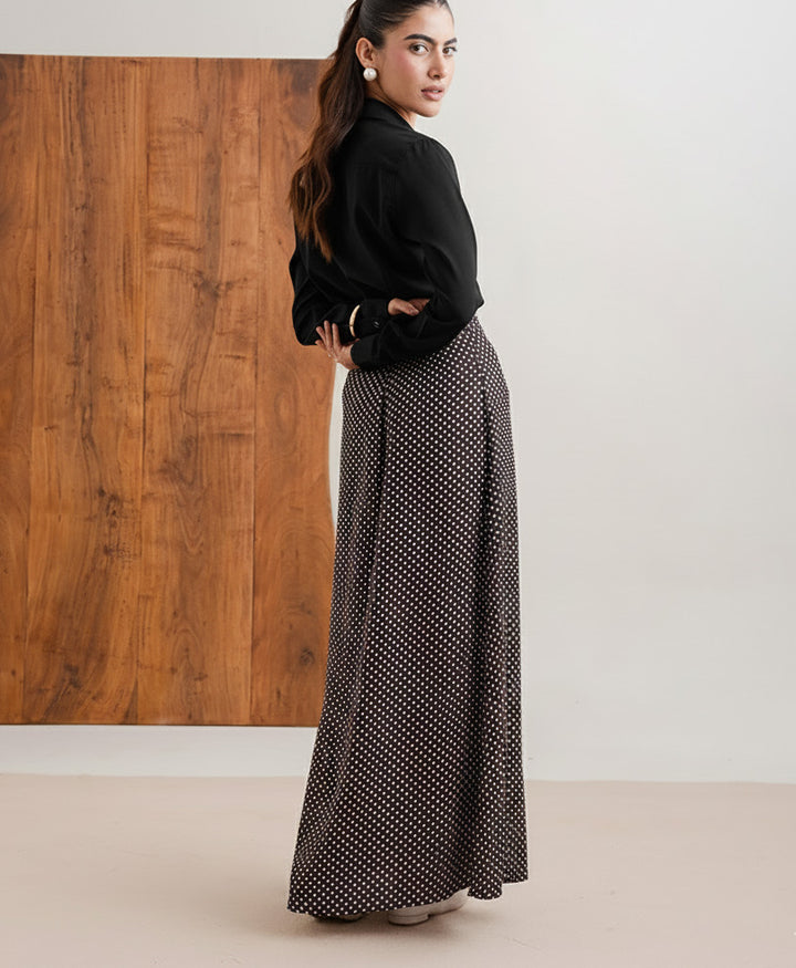 Black Polka Dot Skirt Women)