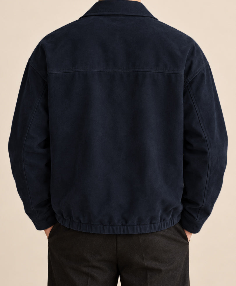 Navy Hudson Suede Jacket