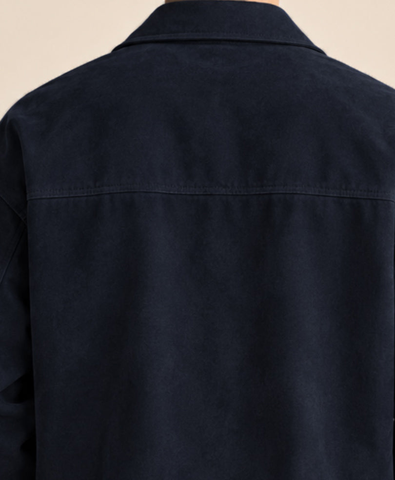 Navy Hudson Suede Jacket