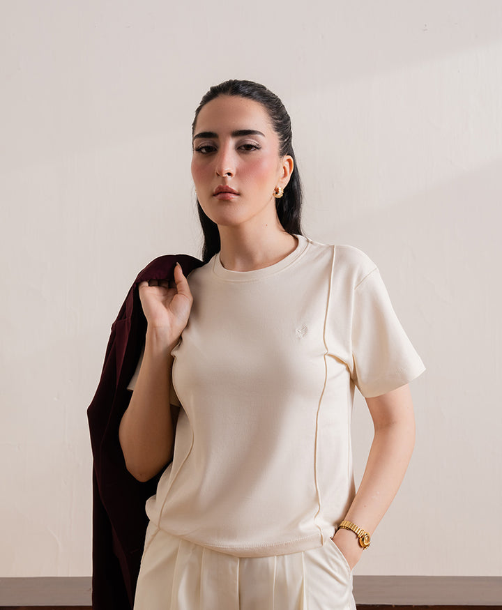 Tofu Pleated Crew (Women)