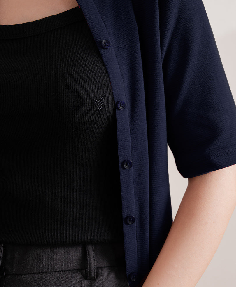 Navy Knitted Cardigan POLO (Women)