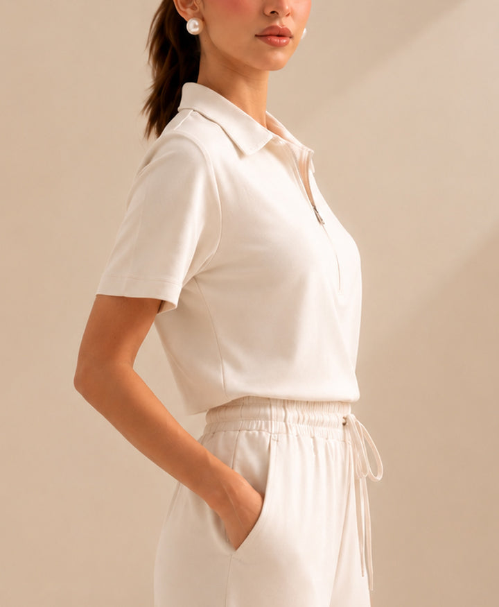 Day Ease Beige Zip POLO(Women)