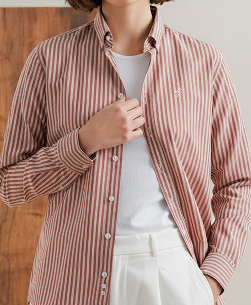 Ivory & Rust Stripe Shirt (Women)