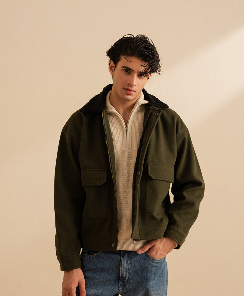 Tofu Mock Zipper Sweater
