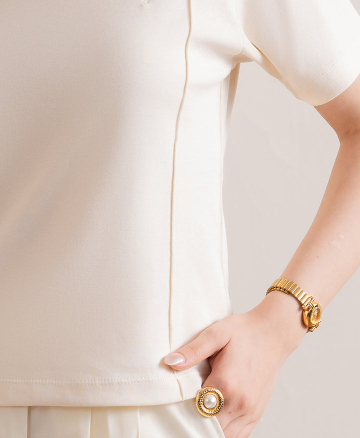 Tofu Pleated Crew (Women)