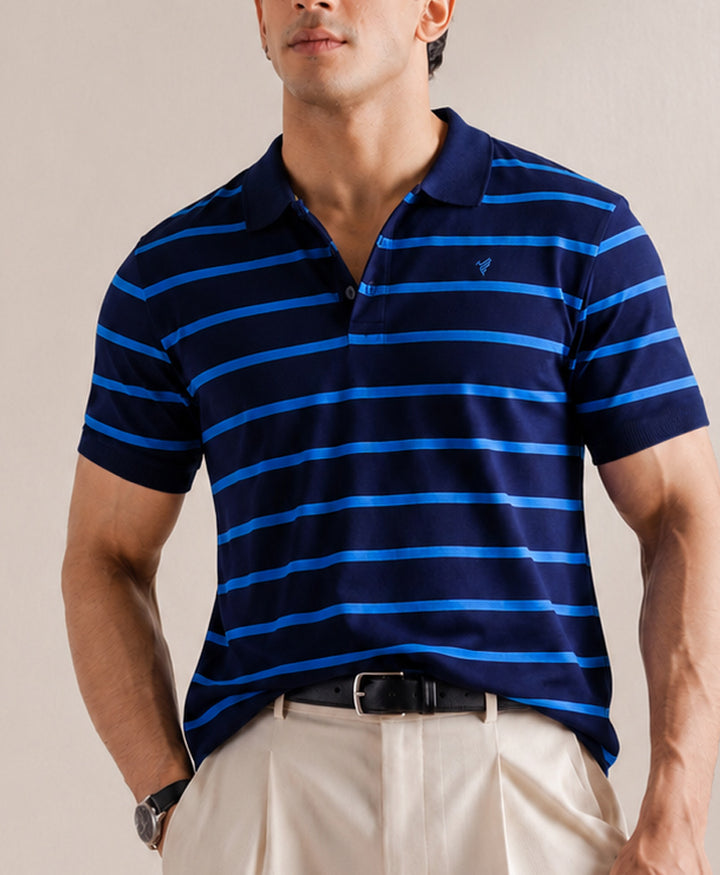 Nautical Navy Striped POLO