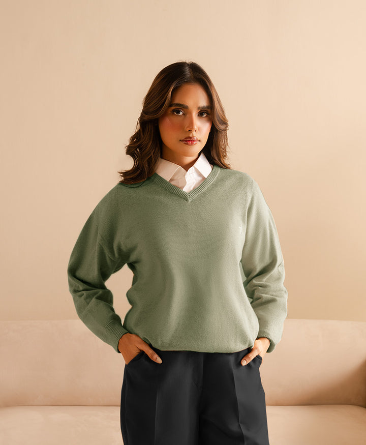 Textured Olive Sweater (Women)