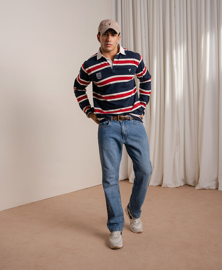 Navy Monaco Stripe Rugby