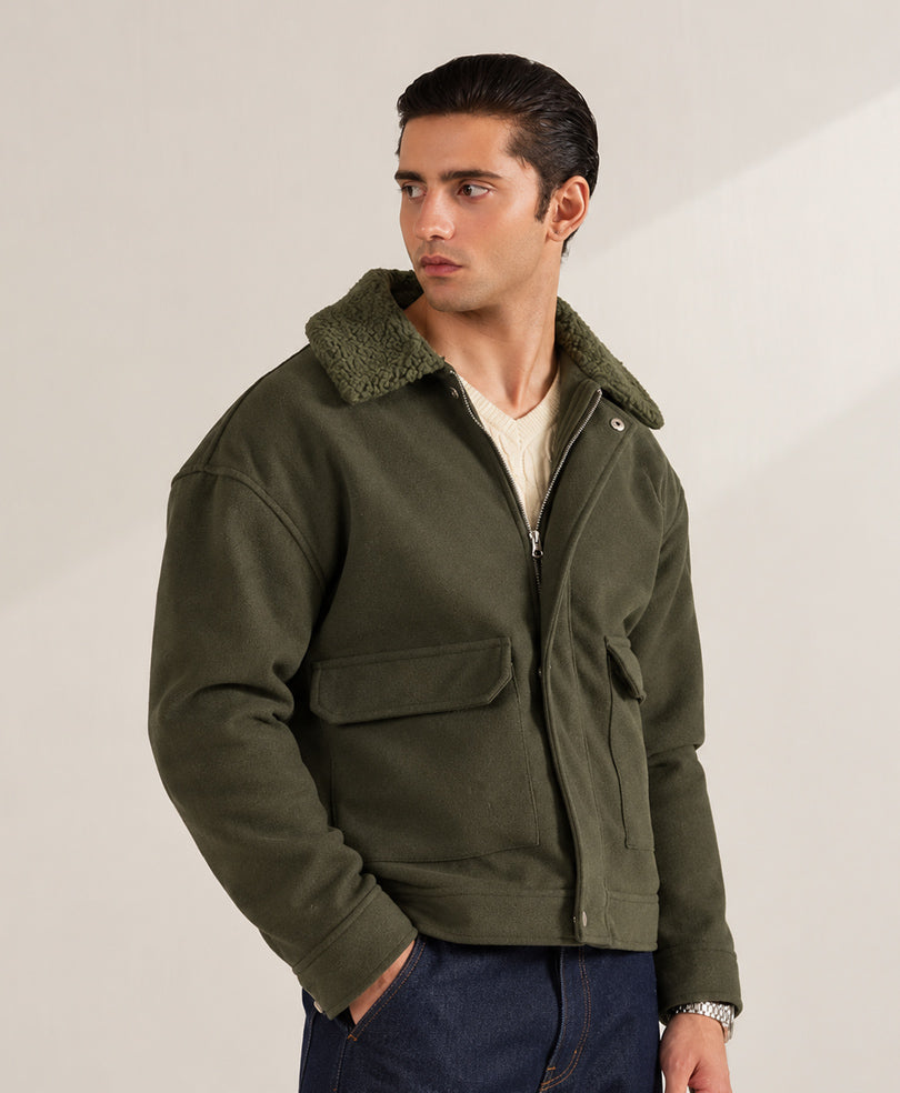 Olive Aviator Jacket
