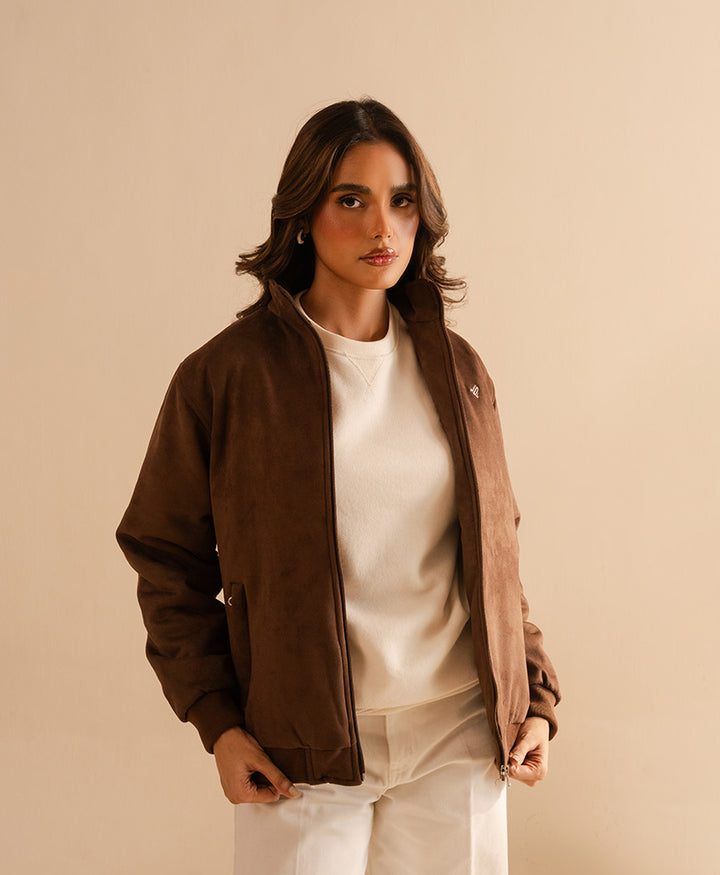 Suede Dk Brown Jacket  (Women)