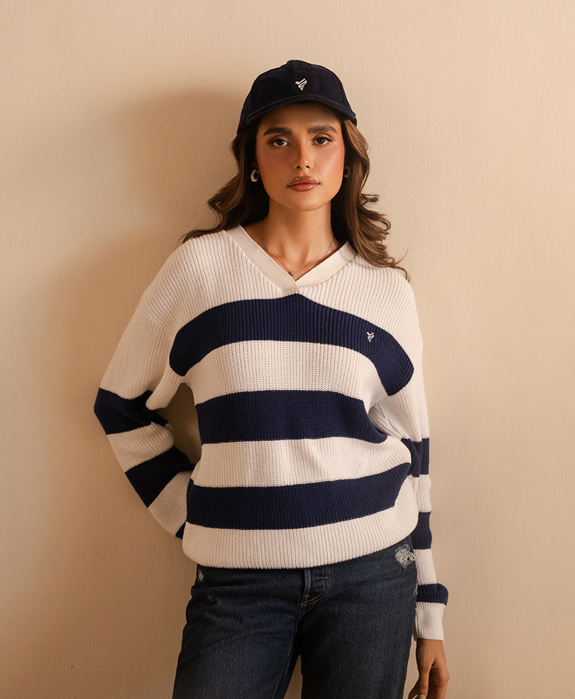 Blue and White POLO Sweater (Women)