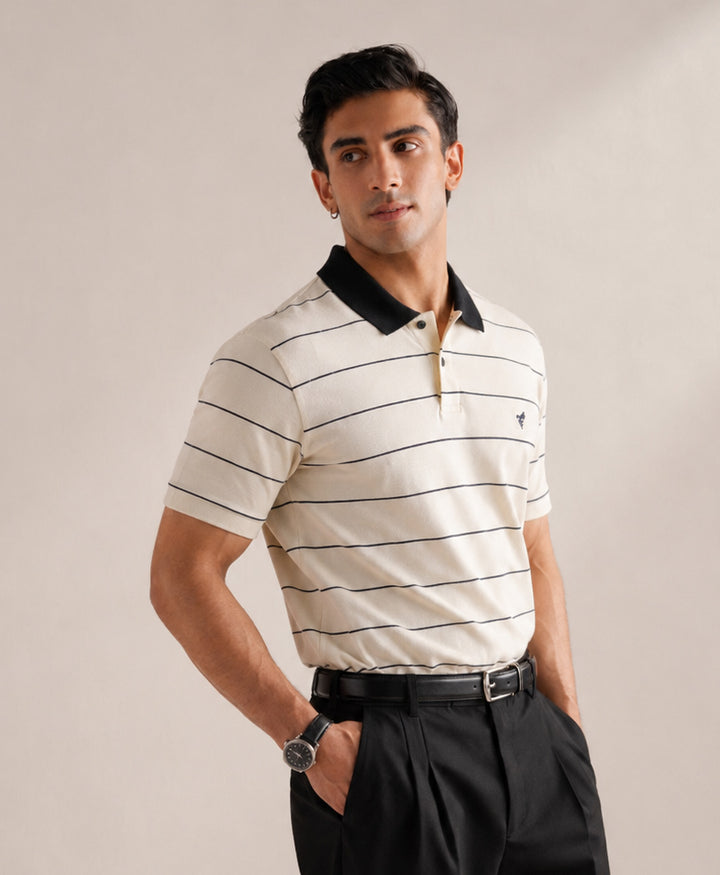Classic Cream Striped POLO