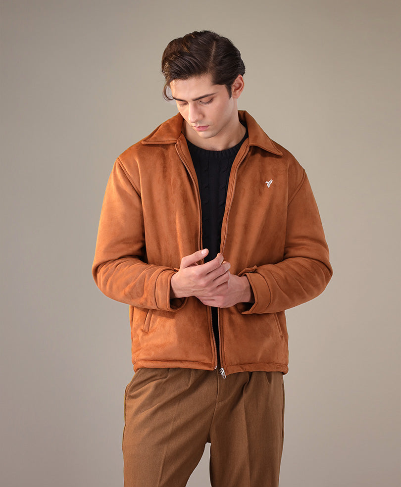 Camel Suede Flight Jacket