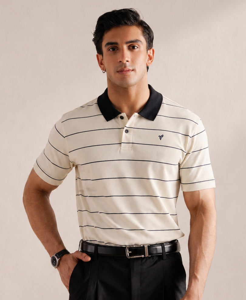 Classic Cream Striped POLO