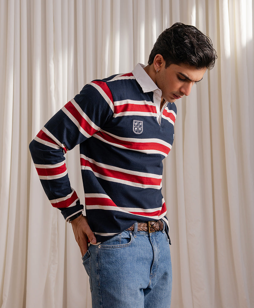 Navy Monaco Stripe Rugby