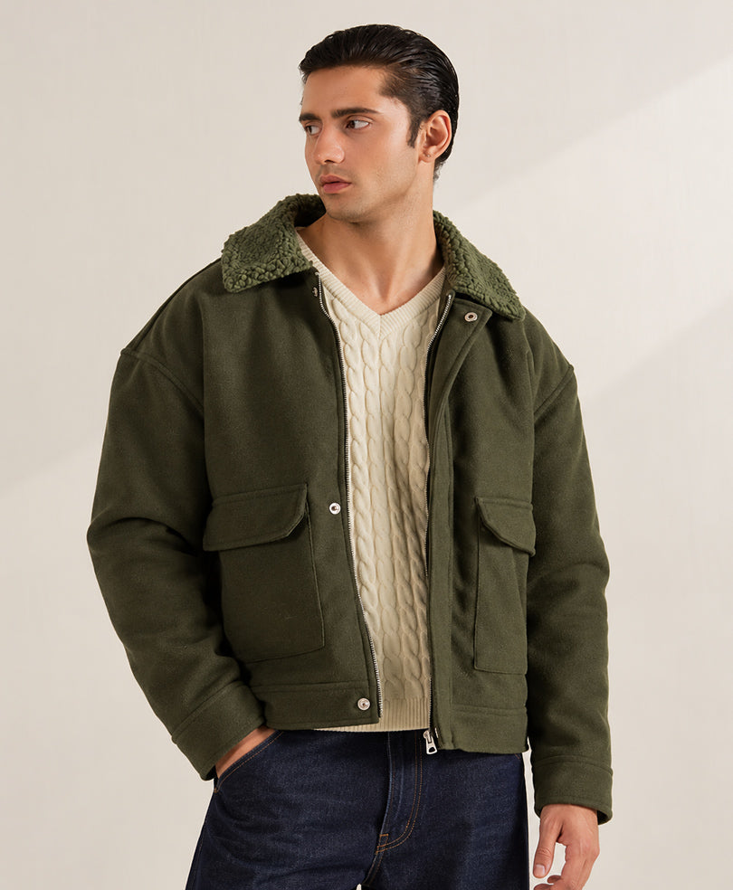 Olive Aviator Jacket