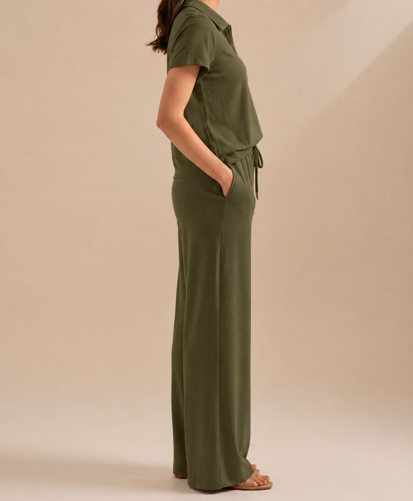 Day Ease DK Olive Zip POLO (Women)