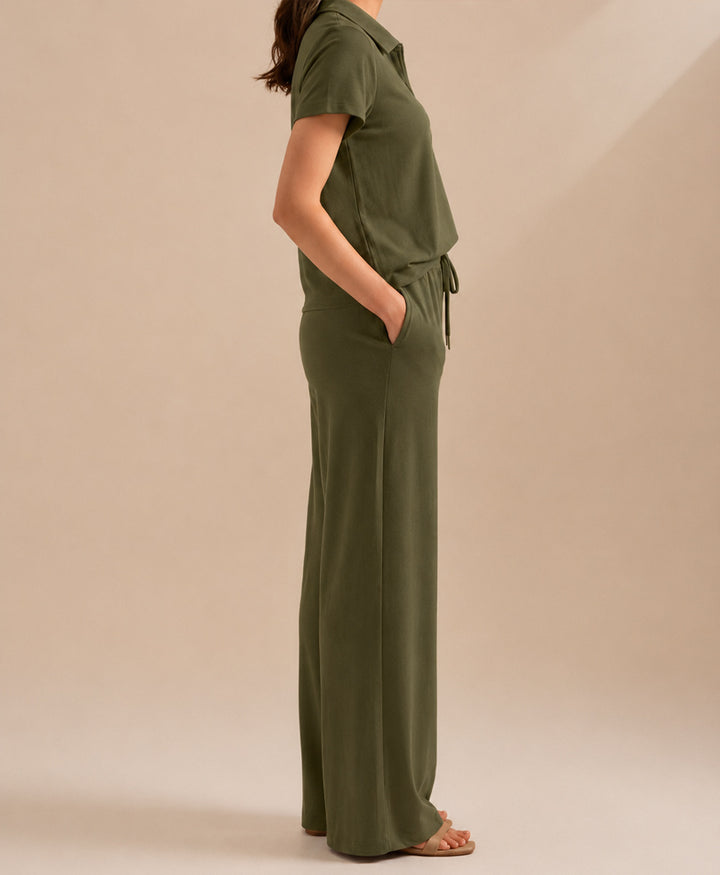 Day Ease DK Olive Zip POLO (Women)
