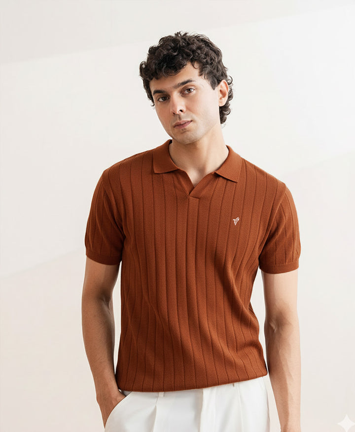 DK Rust Knitted POLO