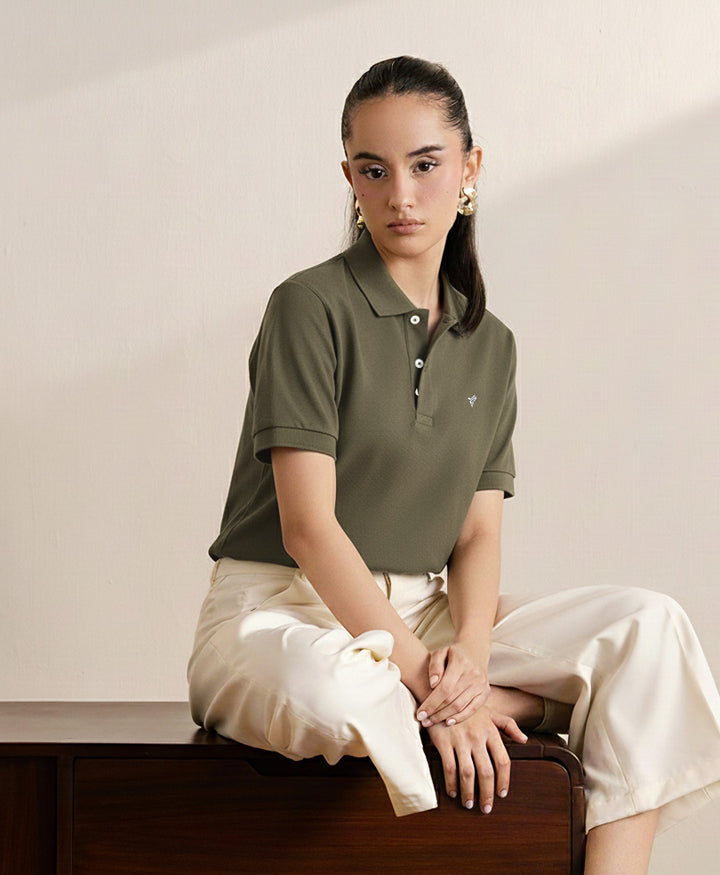 Dk Olive Basic POLO (Women)