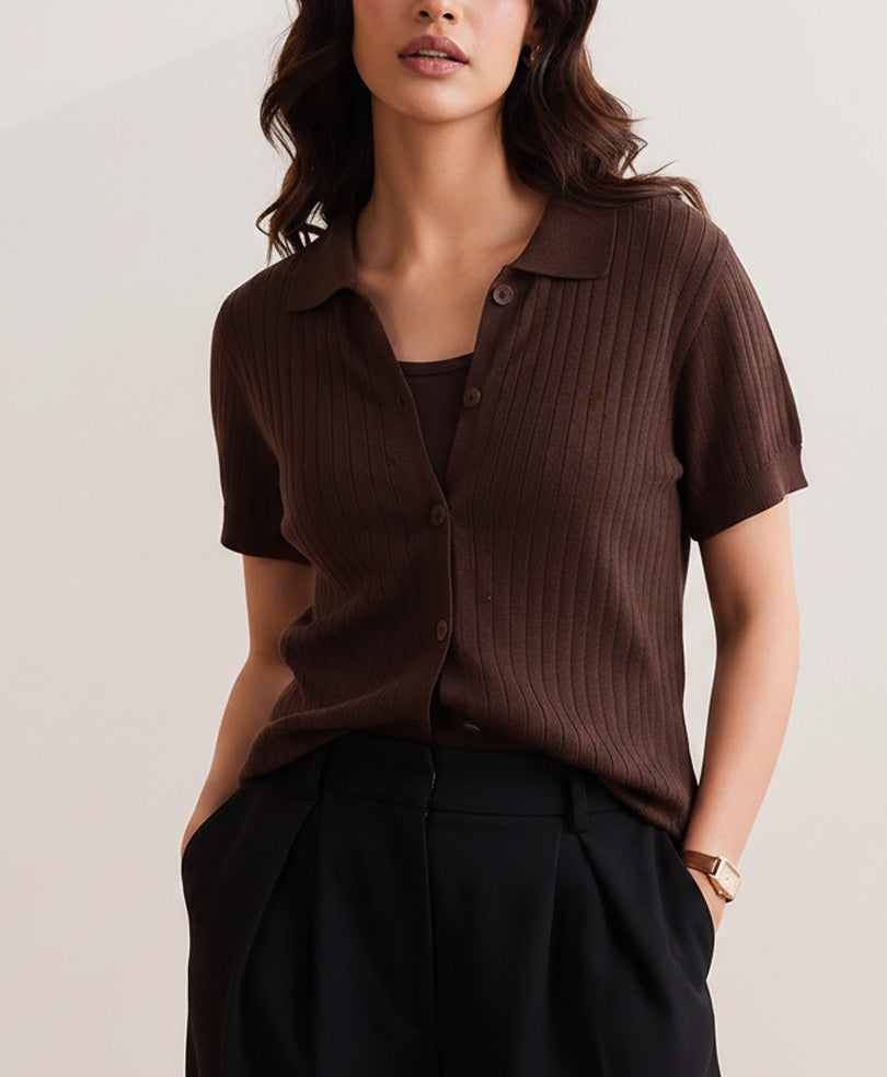 Chocolate Fine Knit Cardigan (Women)