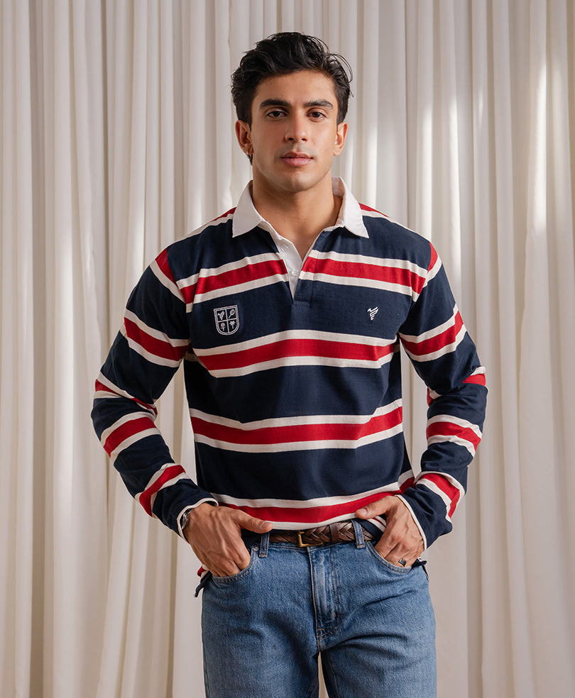 Navy Monaco Stripe Rugby
