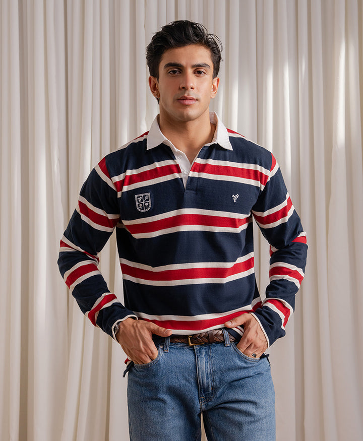 Navy Monaco Stripe Rugby