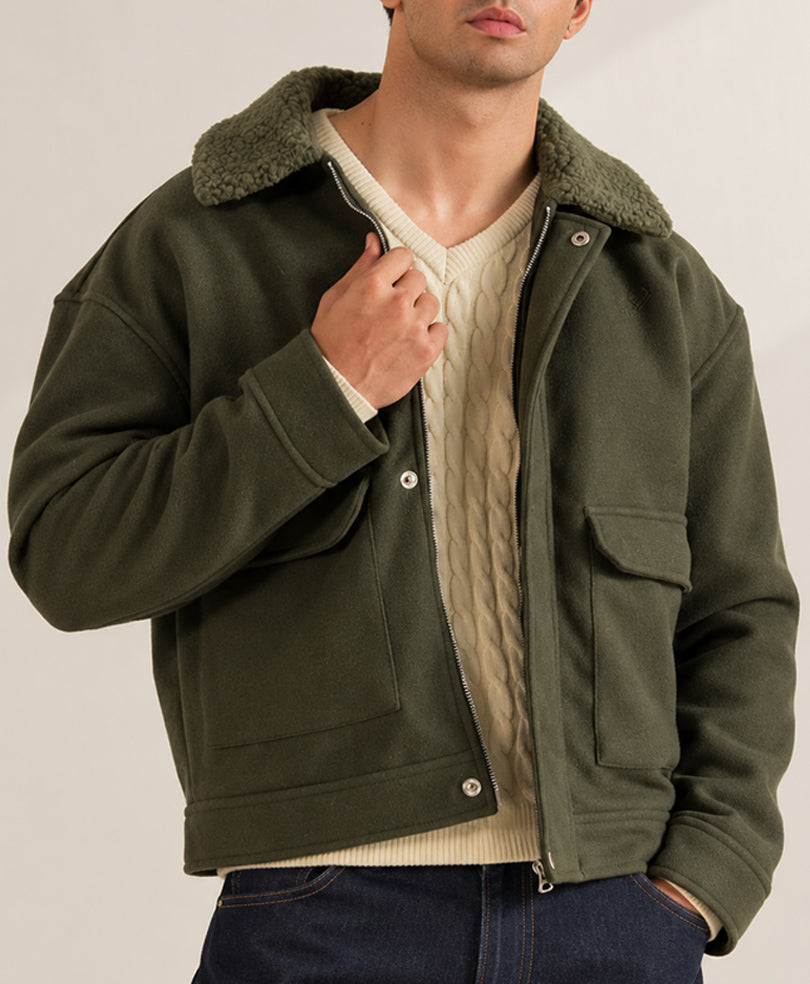 Olive Aviator Jacket