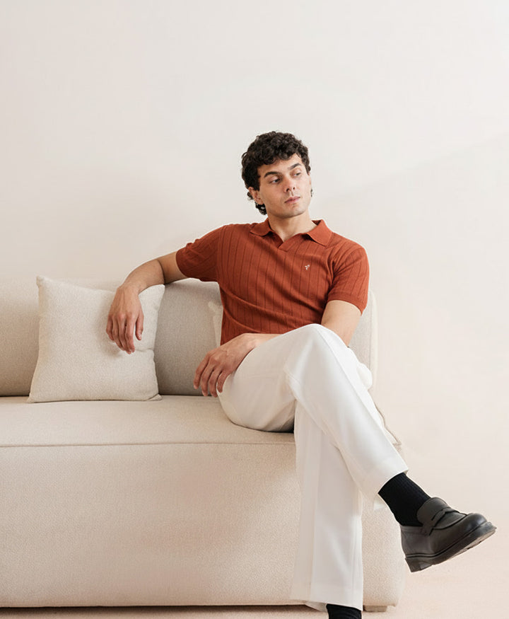 DK Rust Knitted POLO