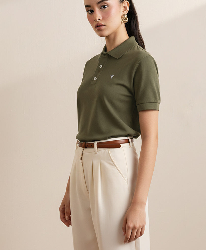 Dk Olive Basic POLO (Women)