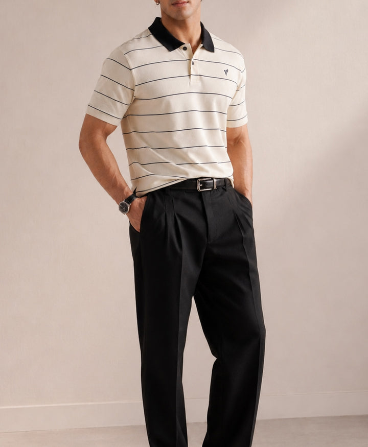 Classic Cream Striped POLO