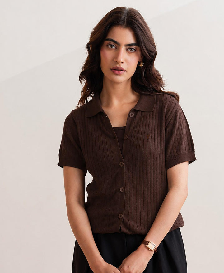 Chocolate Fine Knit Cardigan (Women)