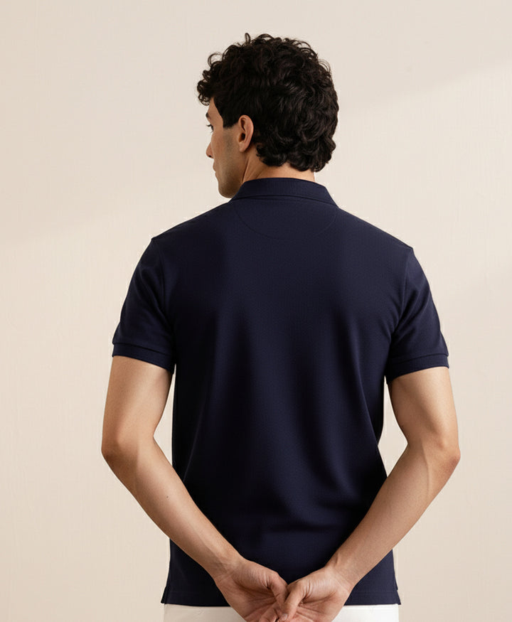 NAVY ZIP POLO