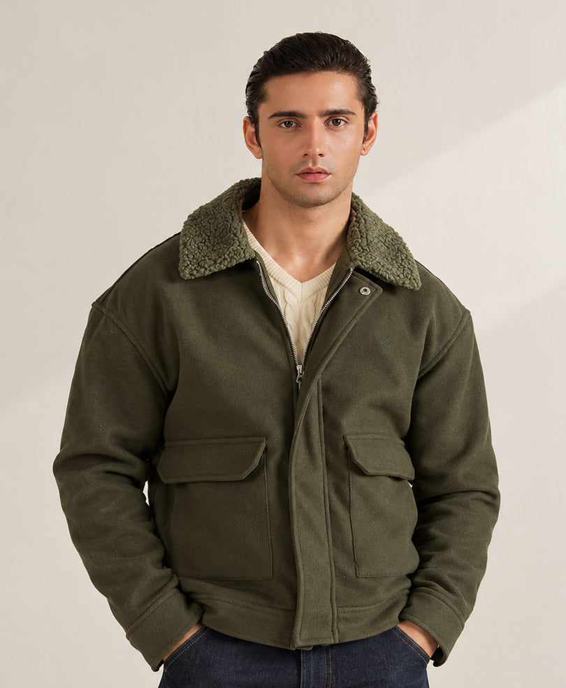 Olive Aviator Jacket