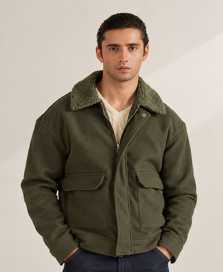 Olive Aviator Jacket