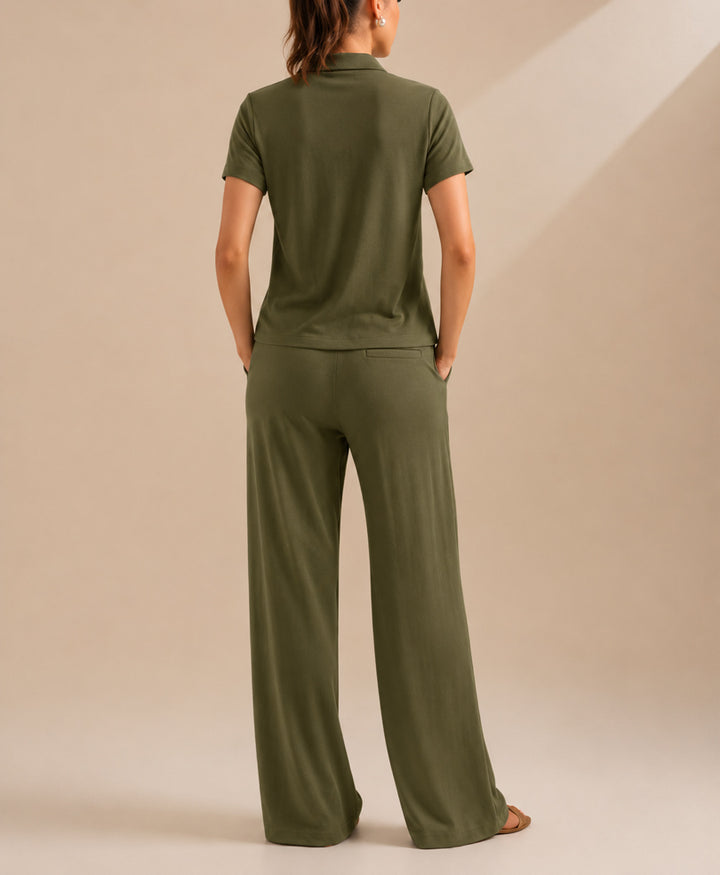 Day Ease DK Olive Zip POLO (Women)