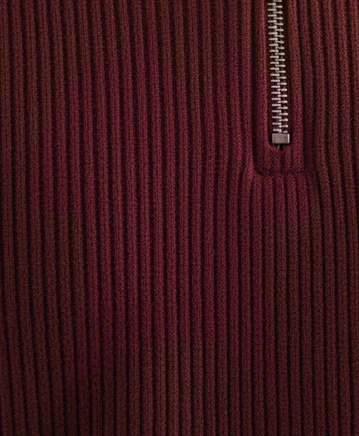 Burgundy Waffle Zip POLO