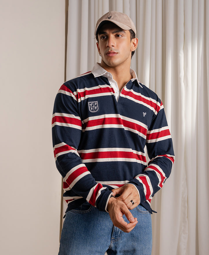 Navy Monaco Stripe Rugby