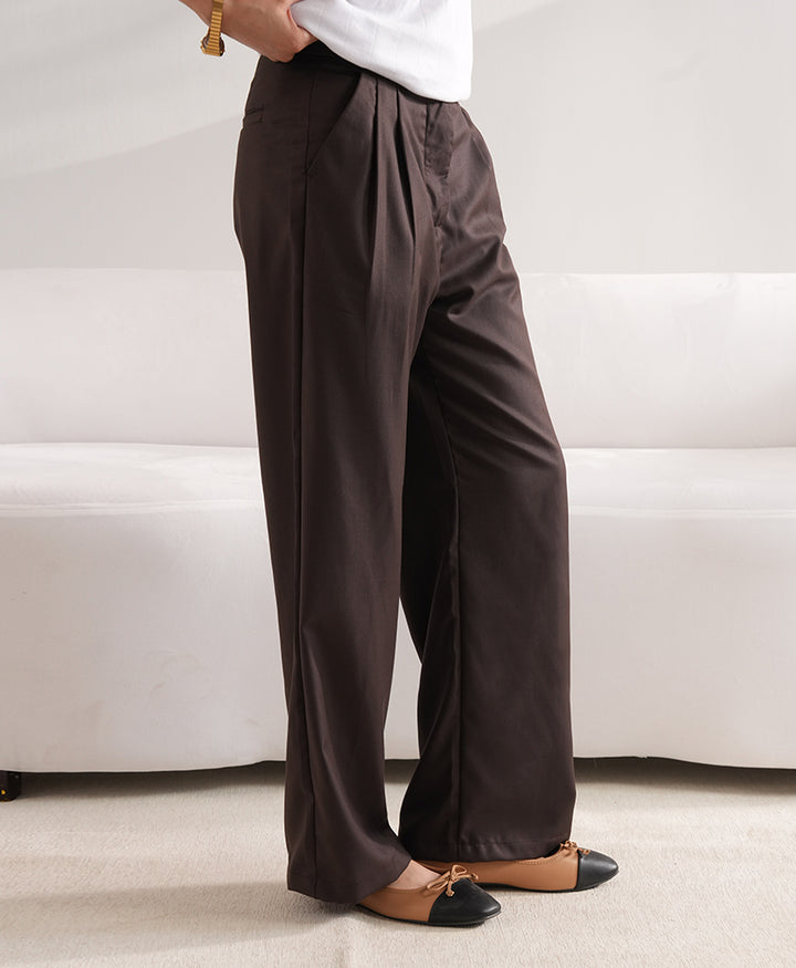 Brown Formal Wide Leg Pants (Women)