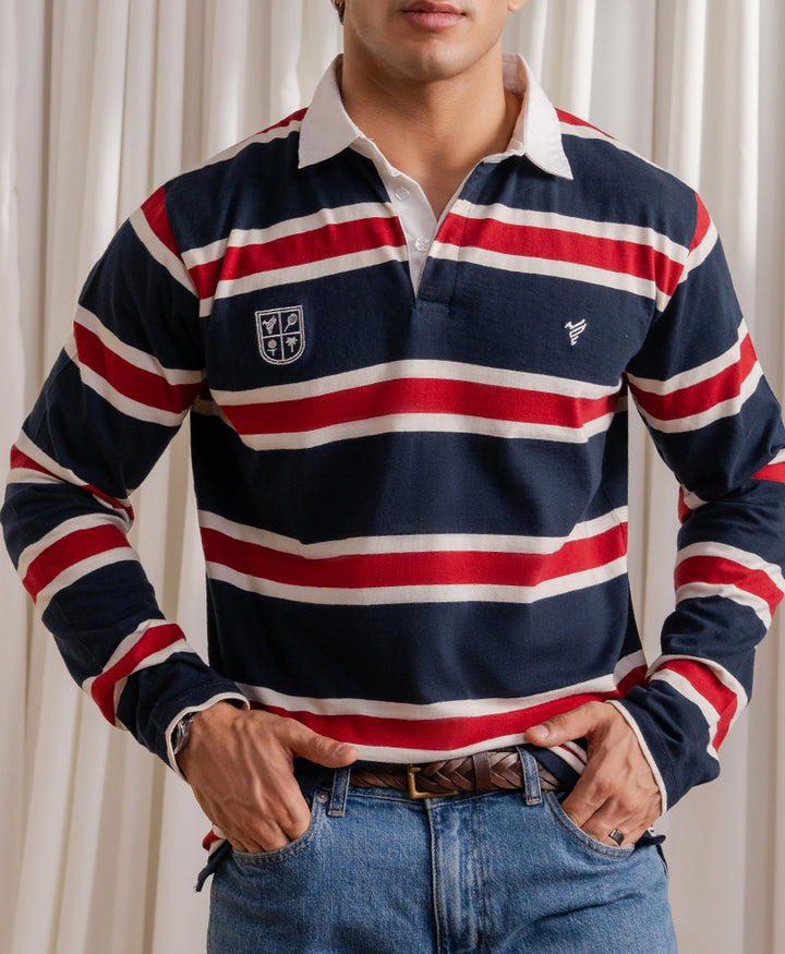 Navy Monaco Stripe Rugby