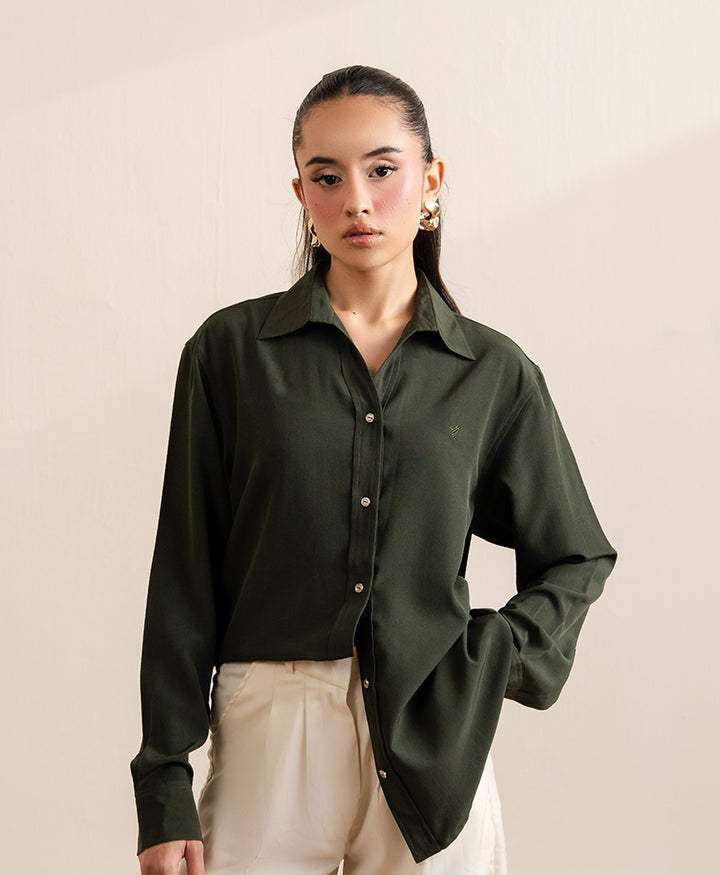 Olive Classic Sleek Shirt (Women)