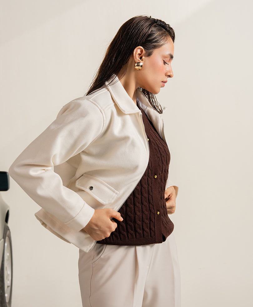 OFF White Soft Zip-Up Jacket (Women)