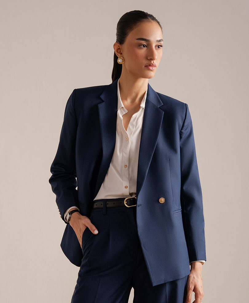 Montclair Navy Tailored Blazer (Women)
