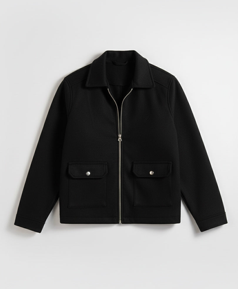 Black Soft Zip-Up Jacket (Women)